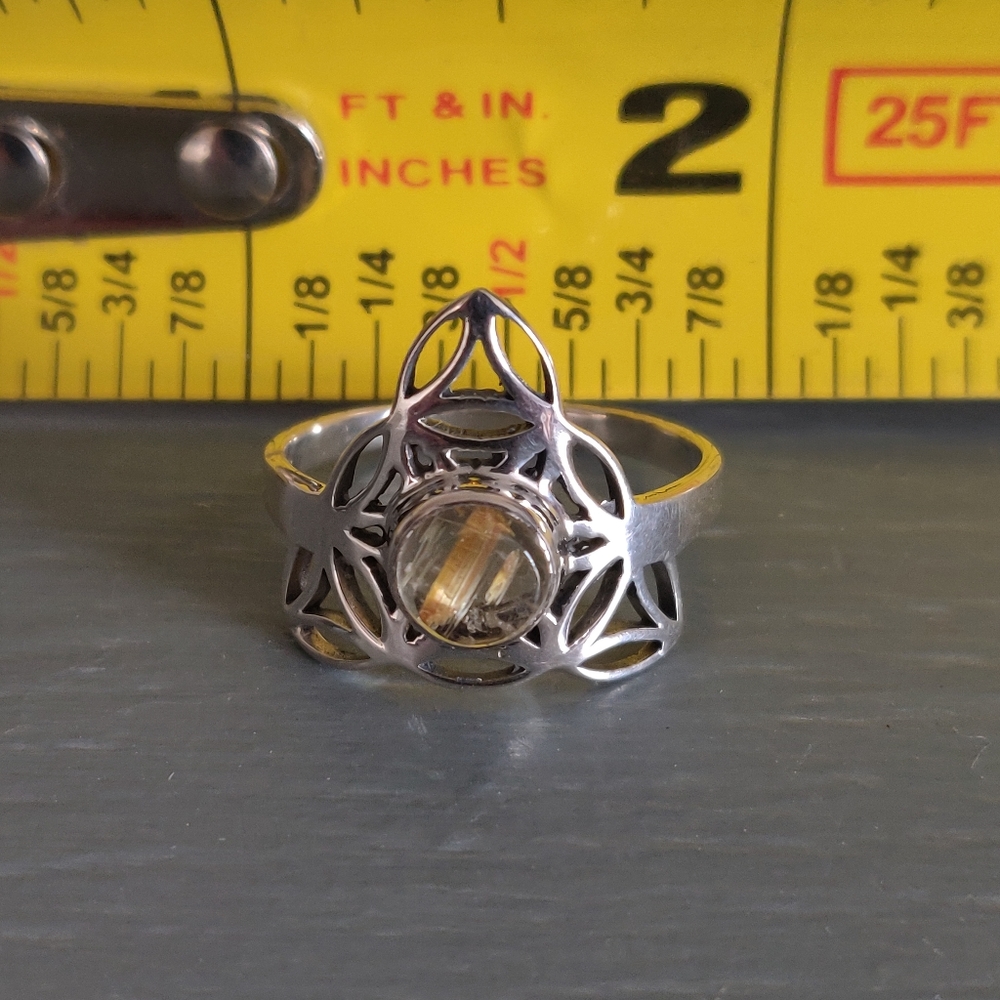 Golden Rutile Sterling Silver Ring - Picture 6 of 7